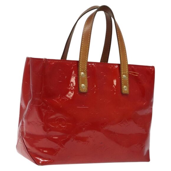 LOUIS VUITTON Monogram Vernis Reade PM Hand Bag Red Rouge M91088 LV Auth 116831 - Picture 1 of 16